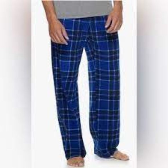 croft & barrow Other - Croft & Barrow Men’s Navy Plaid Brushed Fleece Lounge Pajama Pants
